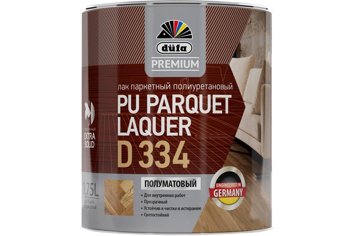 Dufa Premium PU PARQUET LAQUER D334 Лак полиуретановый полуматовый
