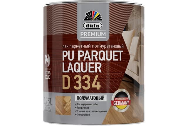 Dufa Premium PU PARQUET LAQUER D334 Лак полиуретановый полуматовый