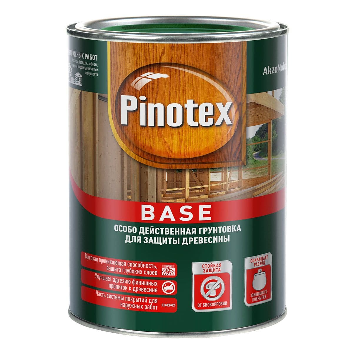 PINOTEX BASE Грунт-антисептик для защиты древесины от плесени и синевы при внешних работах