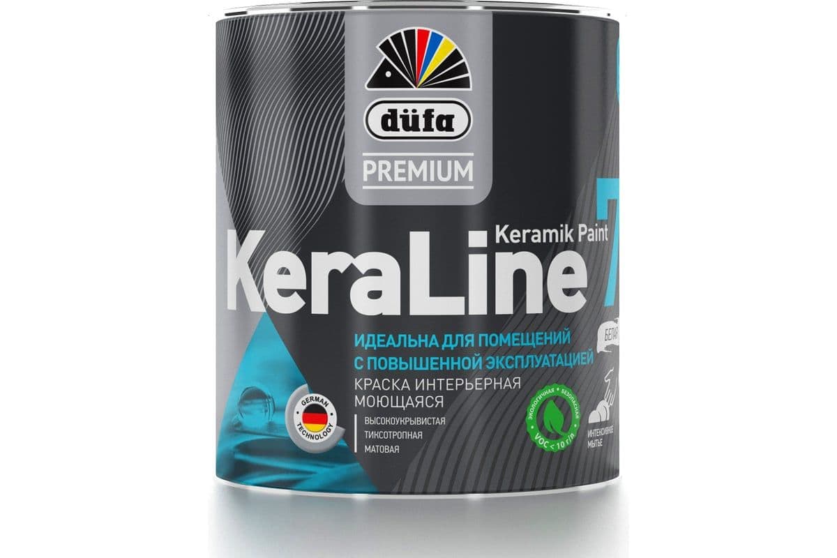 Dufa Premium KeraLine 7 Краска для стен и потолков моющаяся матовая